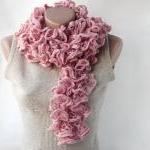 Pink Knit Scarf Powder Pink Blush Sweet Lilac..