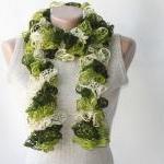 Green Knit Scarf Winter Accessories Fall Spring..