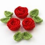 Red Crochet Roses