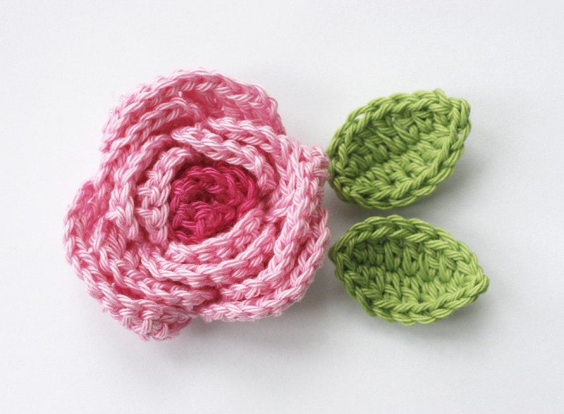 Crochet Pink Rose