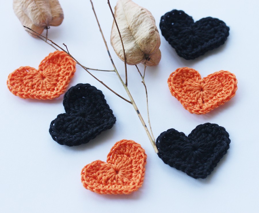 Whimsy Heart Appliques In Orange And Black Epictt Therougett Efpteam