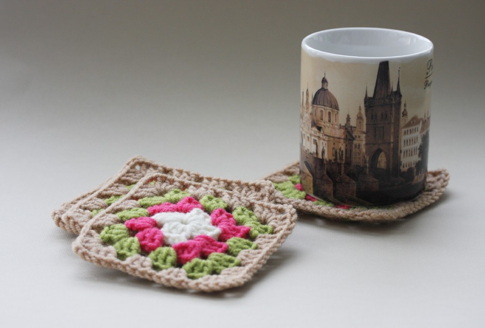 Crochet Coffee Coaster - Granny Squares For Multipurposes