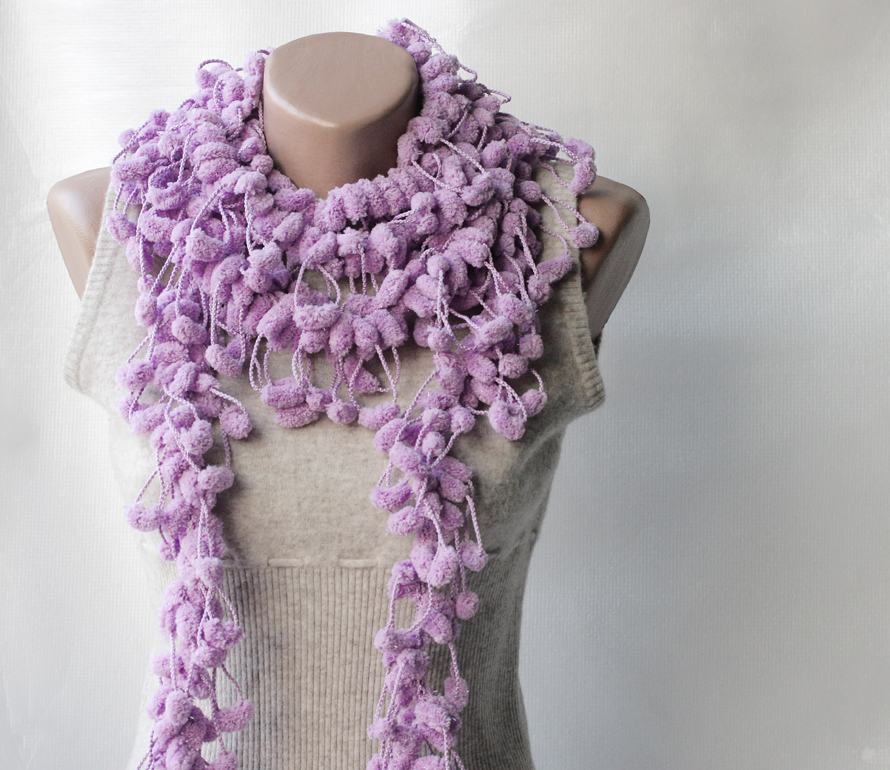 Light Purple Crochet Scarf