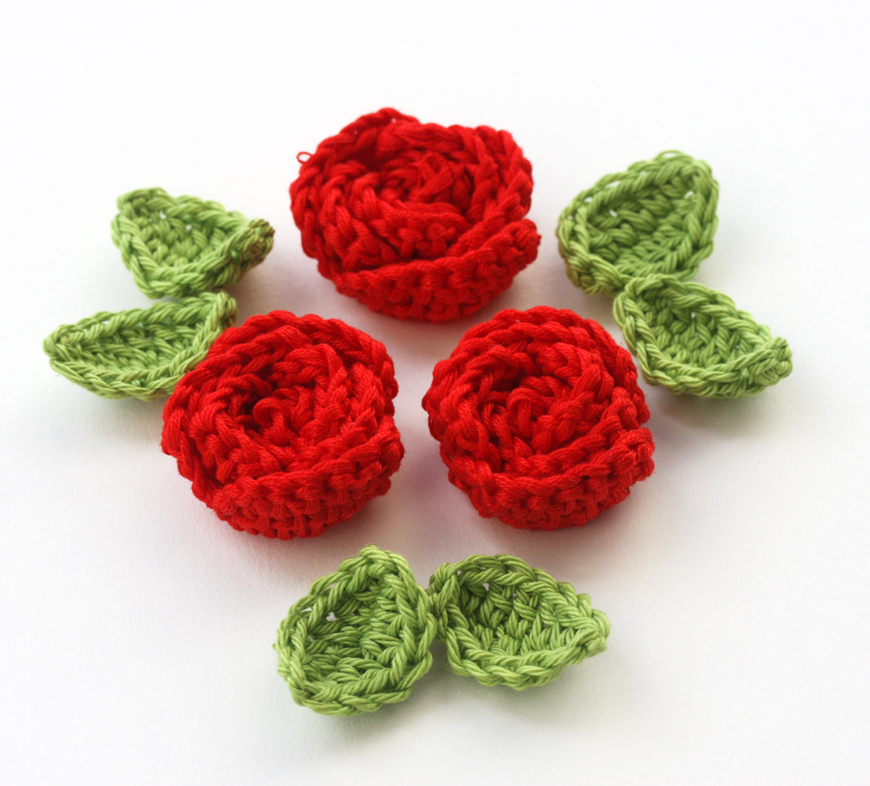 Red Crochet Roses