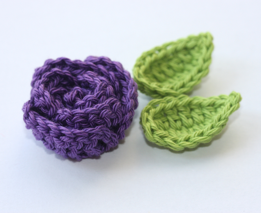 Purple Crochet Roses on Luulla