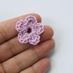 Crochet Flowers Applique Lilac Purple Pink Fuchsia