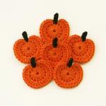 Crochet Pumpkin Appliques Thanksgiving Decoration..