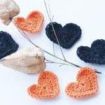 Whimsy Heart Appliques In Orange And Black Epictt..
