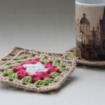Crochet Coffee Coaster - Granny Squares For..