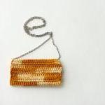 Crochet Necklace Batik Necklace Orange Mustard..