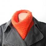 Knit Cowl Scarf Grey Wool Blend Neckwarmer Winter..