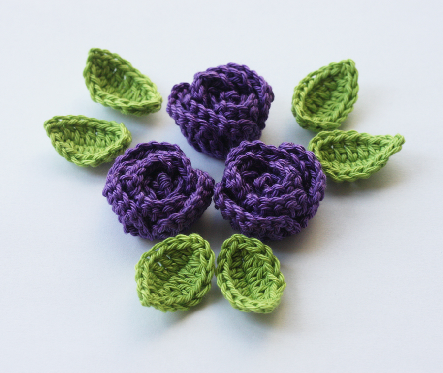 Purple Crochet Roses on Luulla